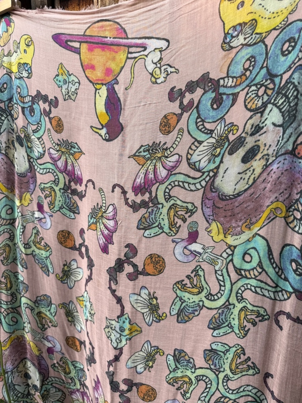 Zadig & Voltaire Kerry compo Skull Scarf in blush - Picture 3 of 8